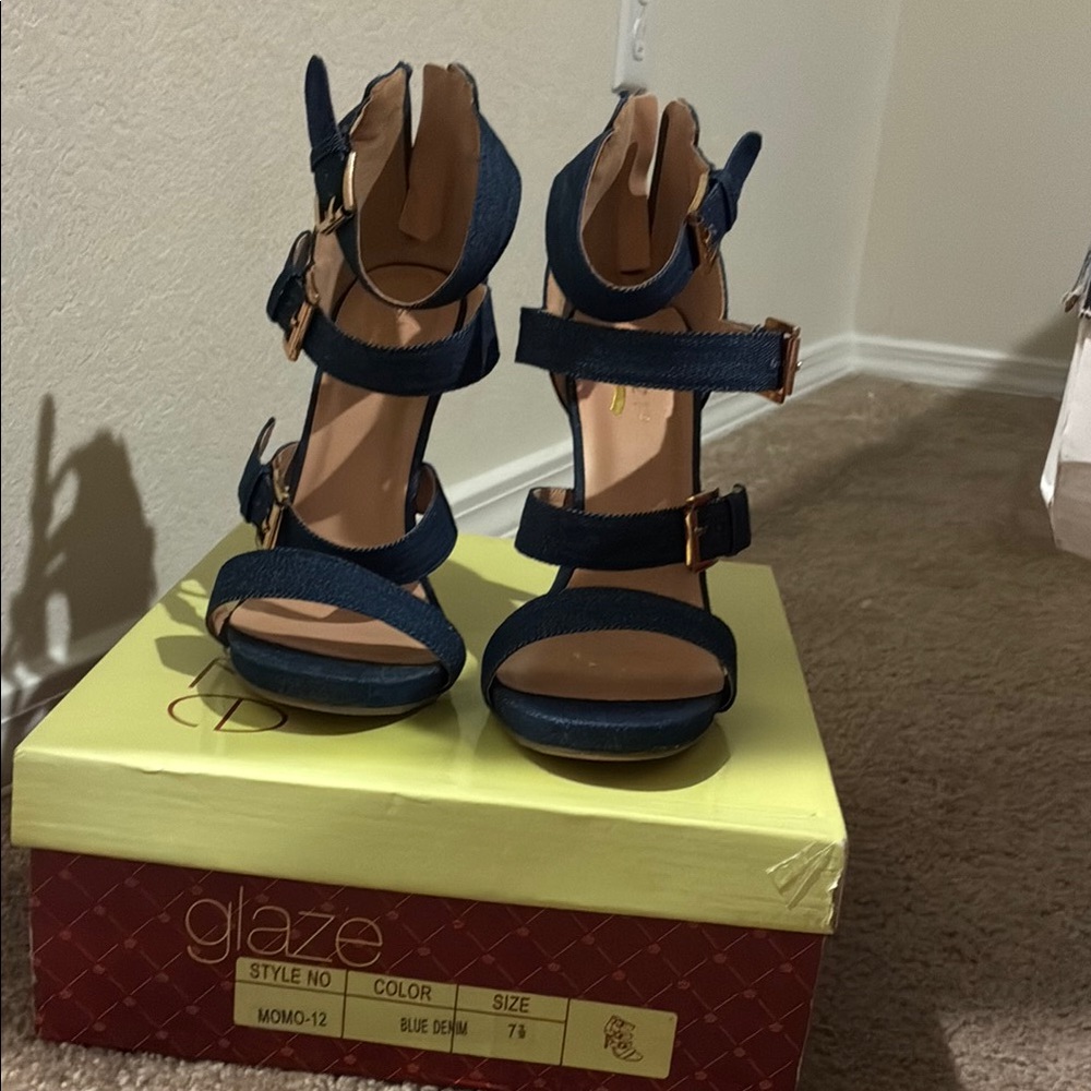 Glaze Blue High Heeled Sandals